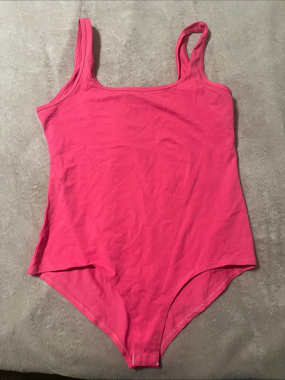 BelleLovin Bright Hot Pink Scoop Neck Bodysuit